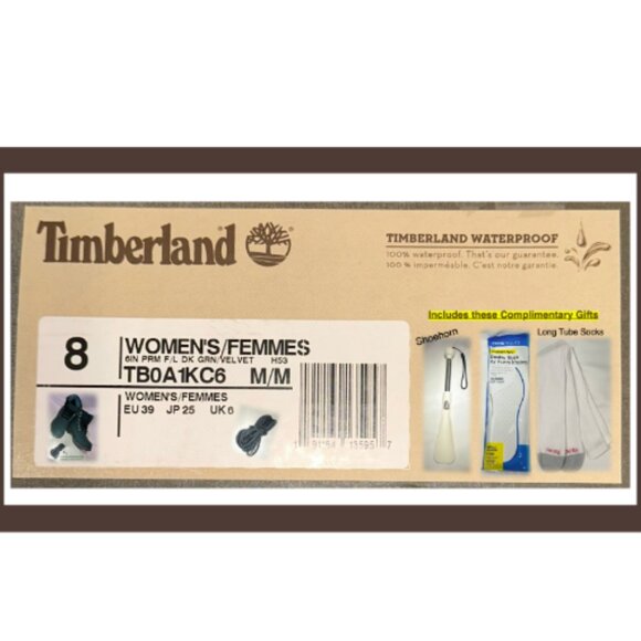 Women's Timberland Premium 6-inch Waterproof Boots | Size 8 | Dark Green Velvet - Picture 9 of 10